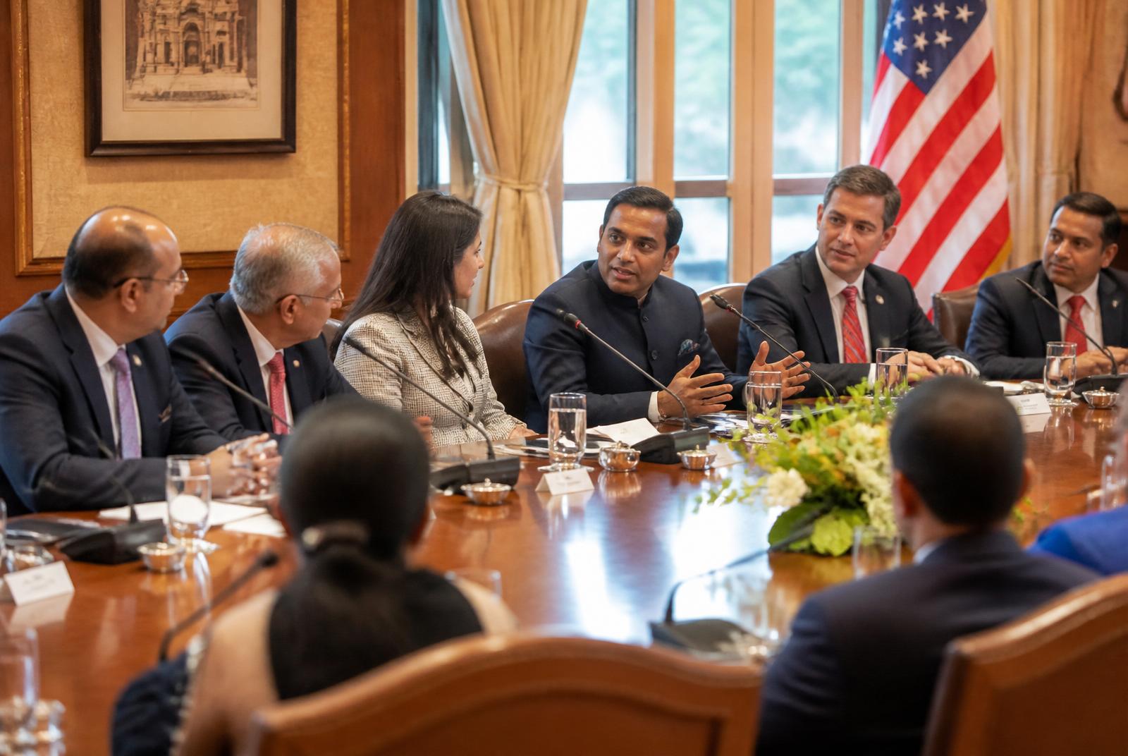 SAARC regional business meeting with member state flags